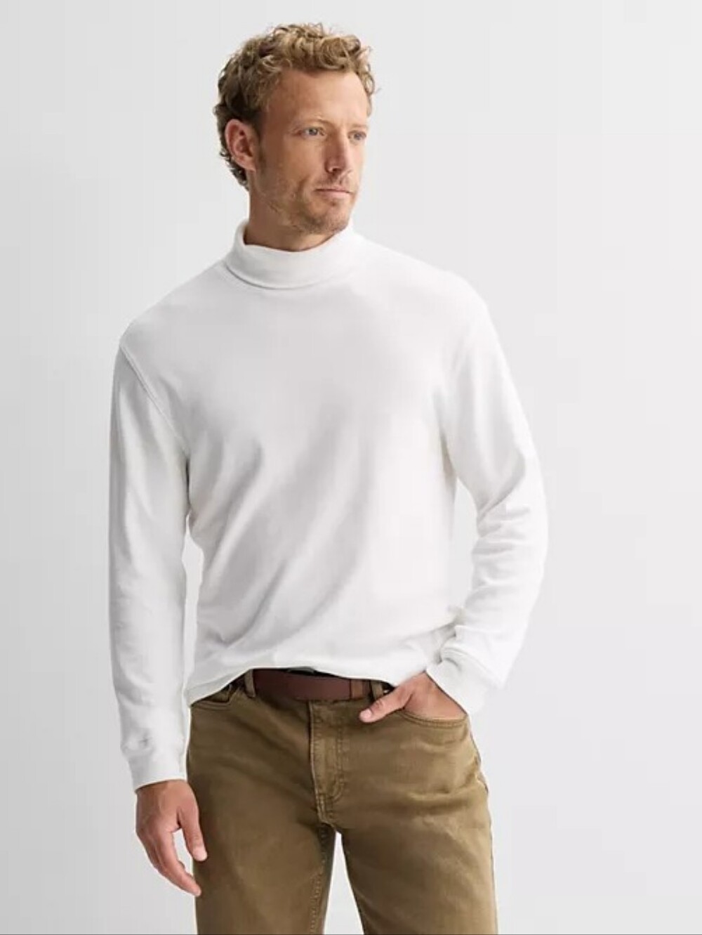 Mens Supersoft Long Sleeve Turtleneck Tee - Size 2XL White 🆕 Apt 9 🔥